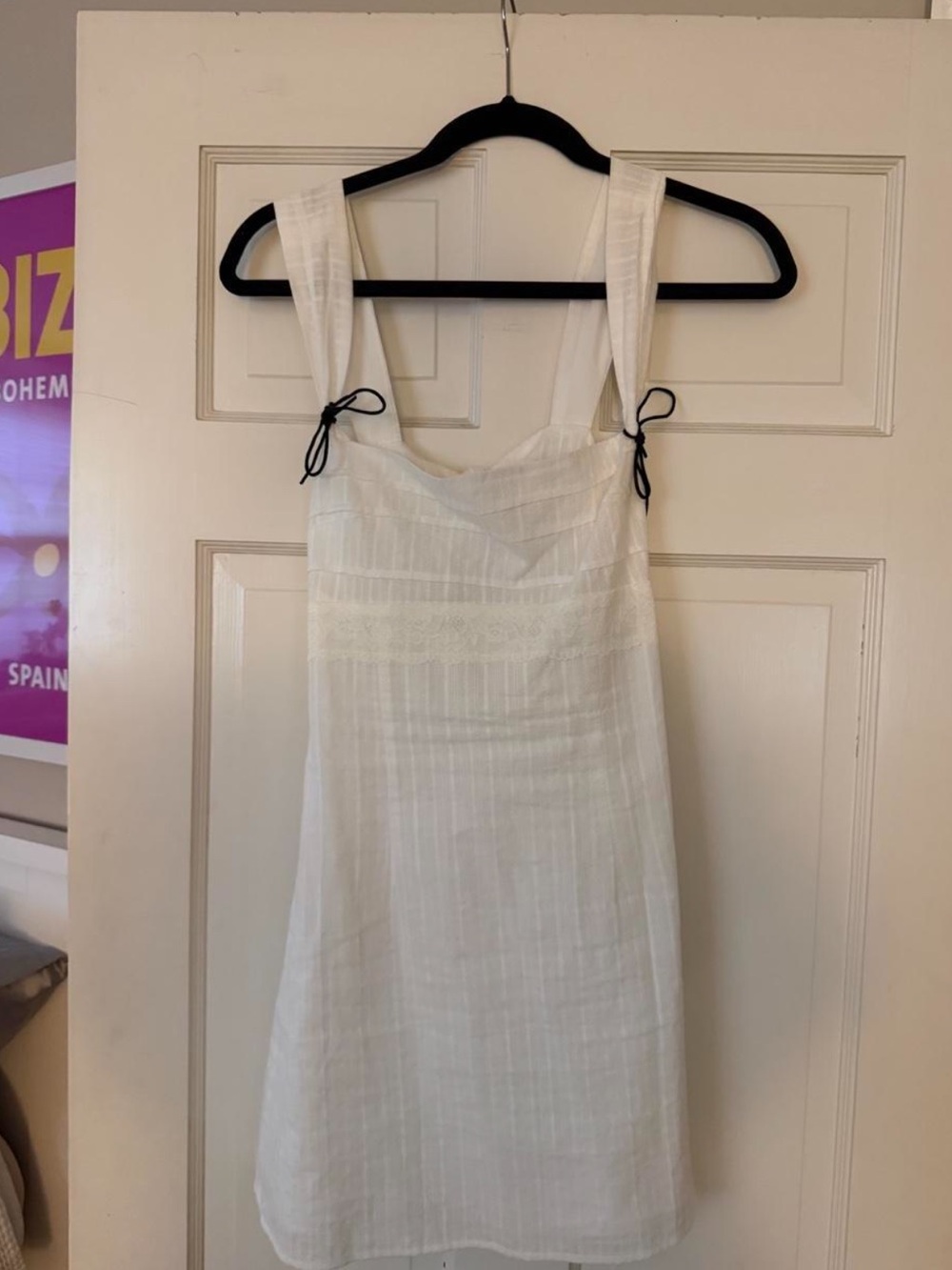 Beginning Boutique White Open-Back Bow Sundress